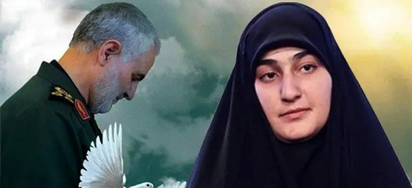 عکس گریه دختر حاج قاسم سلیمانی