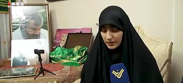 عکس گریه دختر حاج قاسم سلیمانی