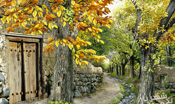 عکس پاییزی کوچه باغ