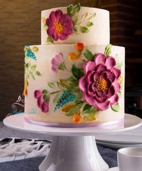 عکس حلقه ازدواج روی کیک