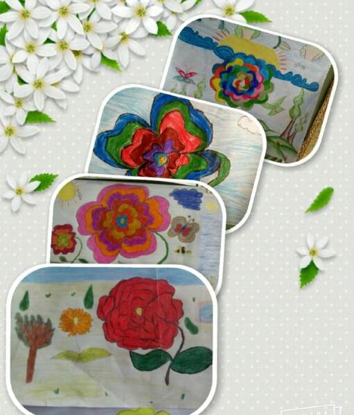 عکس نقاشی گل چهارم ابتدایی