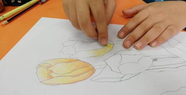 عکس نقاشی گل چهارم ابتدایی