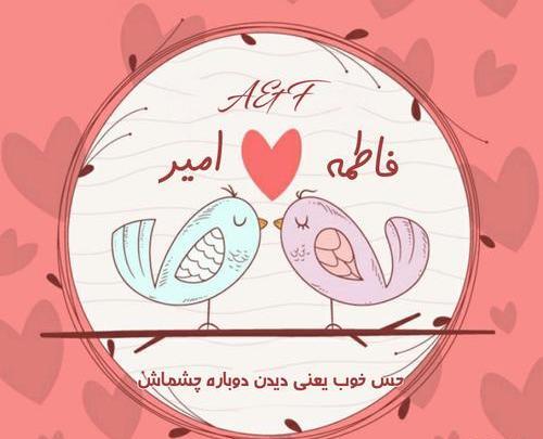 عکس نوشته امیرحسین و فاطمه