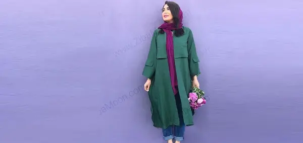 عکس مدل مانتو جلو باز خردلی