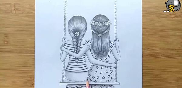 عکس نقاشی دخترانه صمیمی