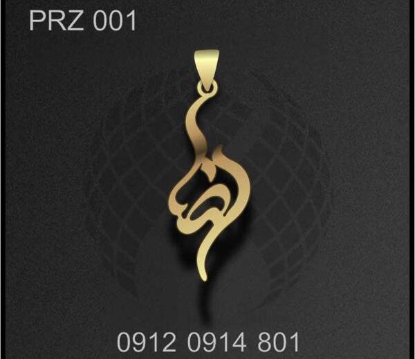 عکس نوشته رضا روی طلا