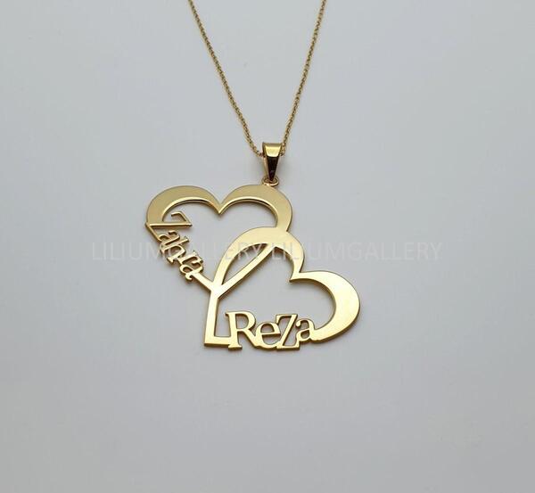 عکس نوشته رضا روی طلا