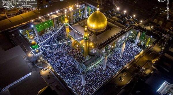 عکس هوایی حرم امام علی
