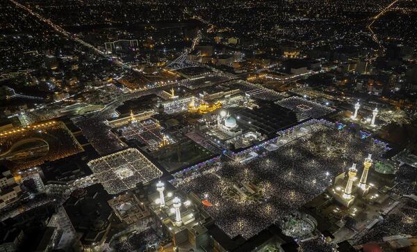 عکس هوایی حرم امام علی