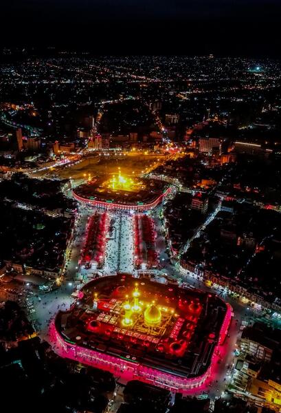 عکس هوایی حرم امام علی
