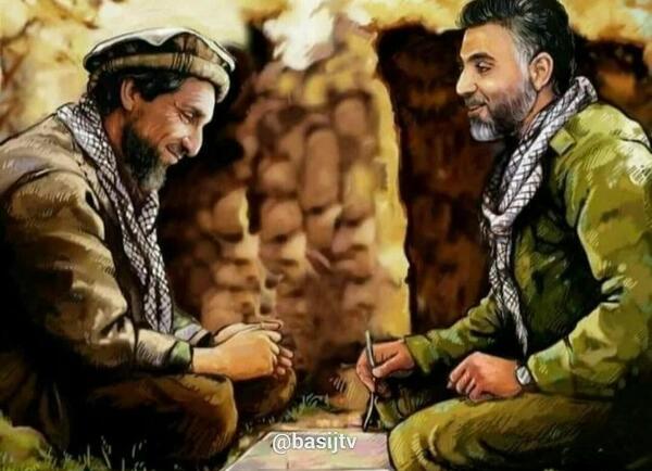 عکس سردار سلیمانی در کنار احمد شاه مسعود