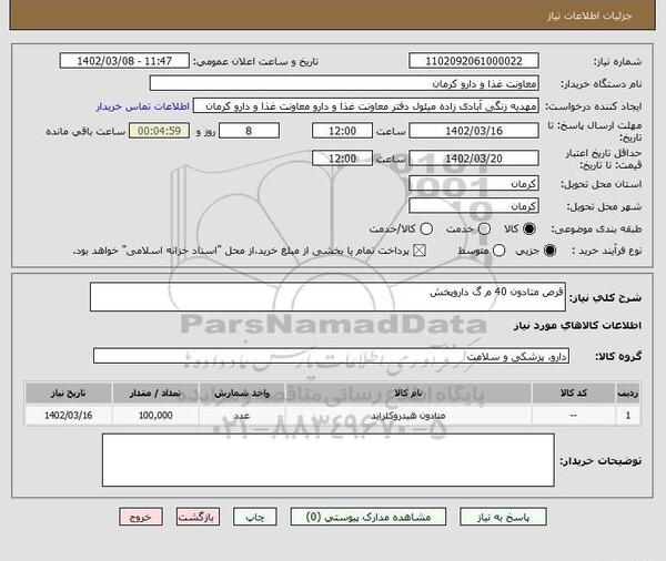 عکس قرص متادون ۴۰