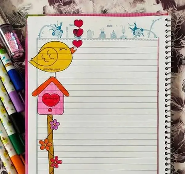 عکس نقاشی زیبا برای دفتر مشق