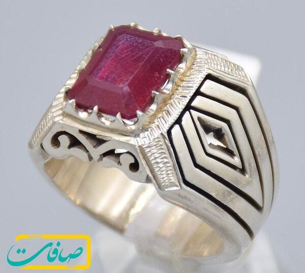 عکس انگشتر مردانه یاقوت سرخ