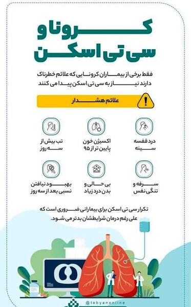 عکس سی تی اسکن ریه کرونایی شدید