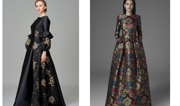 عکس لباس مجلسی دخترانه با پارچه ژاکارد