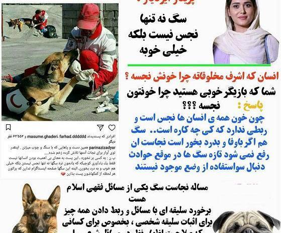 عکس سگ پریناز ایزدیار