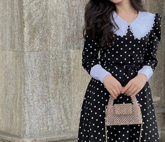 عکس لباس مجلسی دخترانه خال خالی