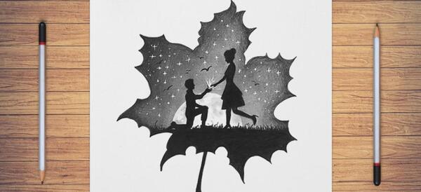 عکس نقاشی دخترانه عاشقانه