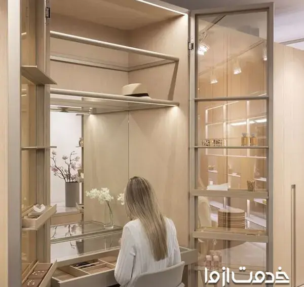 عکس کمد دیواری میز آرایش دار