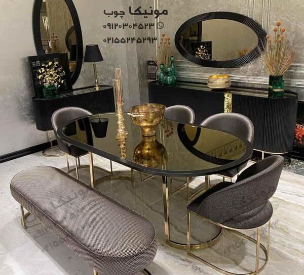 عکس میز ناهار خوری با غذا