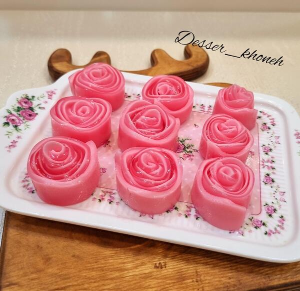 عکس ژله رولی گل رز