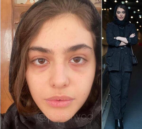 عکس ریحانه پارسا با آرایش