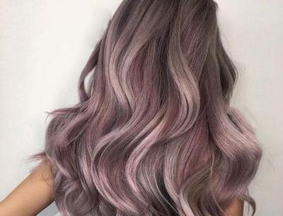 عکس رنگ موی صورتی صدفی