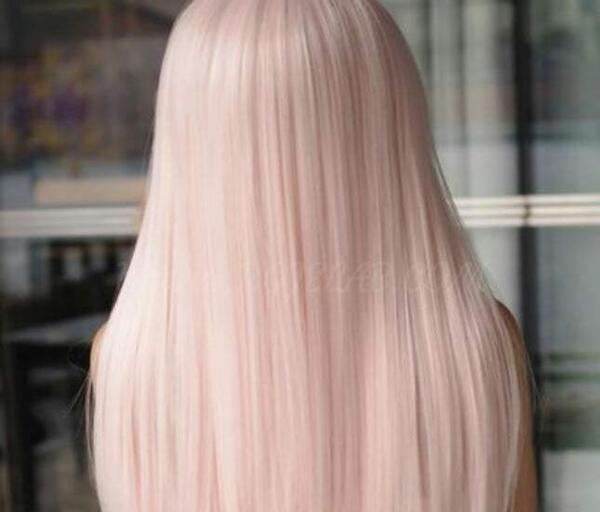 عکس رنگ موی صورتی صدفی
