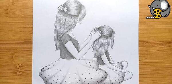 عکس نقاشی ساده درباره روز مادر