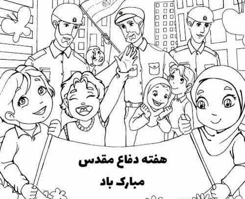 عکس نقاشی کودکانه در مورد دفاع مقدس