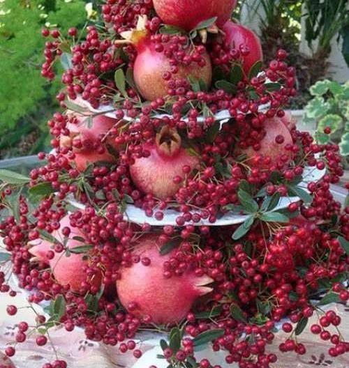عکس ایده تزیین انار شب یلدا