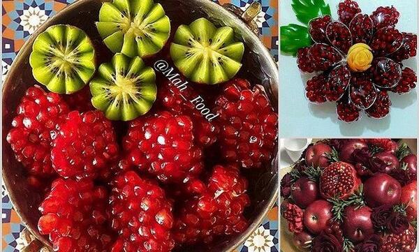 عکس ایده تزیین انار شب یلدا
