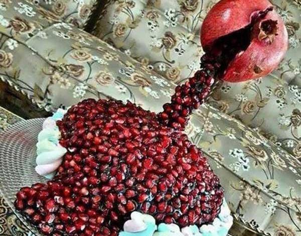 عکس ایده تزیین انار شب یلدا