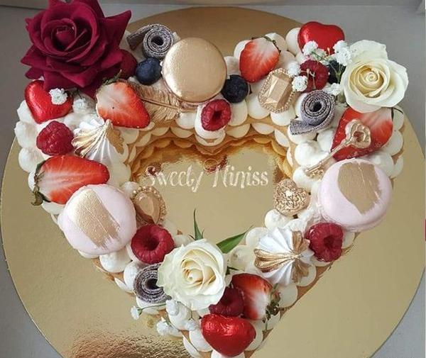 عکس کیک ولنتاین قلبی