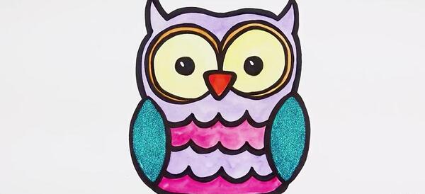 عکس جغد نقاشی کودکانه