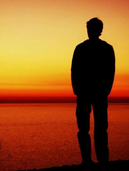 عکس نوشته تنهایی غروب