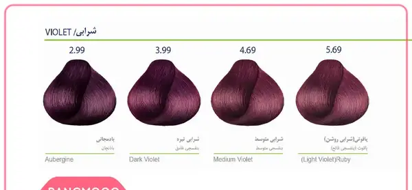 عکس رنگ موی بادمجانی تیره