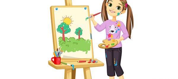 عکس نقاشی دختر روی بوم