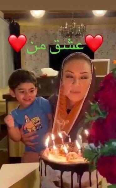 عکس زیبا بروفه با پسرش