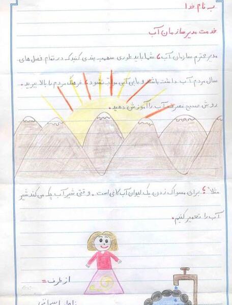 عکس نقاشی ساده صرفه جویی آب