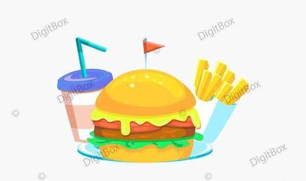 عکس نقاشی همبرگر کارتونی