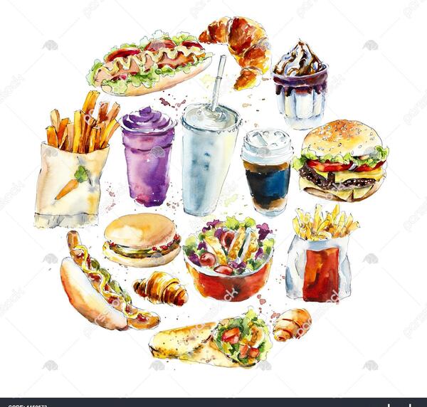 عکس نقاشی همبرگر کارتونی