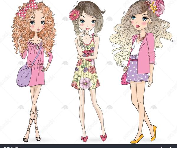 عکس کارتونی چند دختر