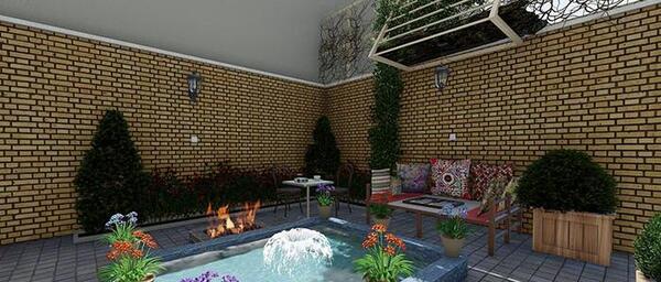 عکس دکوراسیون حیاط کوچک