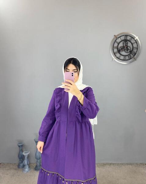 عکس مدل مانتو بلند چین دار