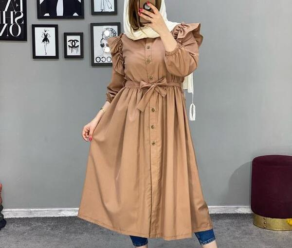 عکس مدل مانتو بلند چین دار