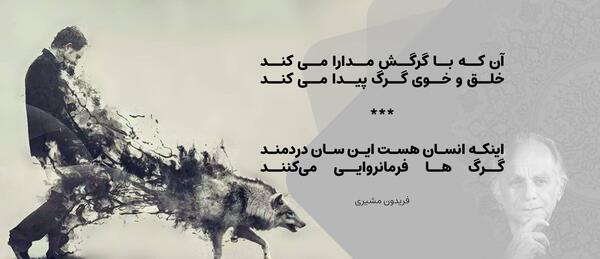 عکس نوشته شعر گرگ فریدون مشیری