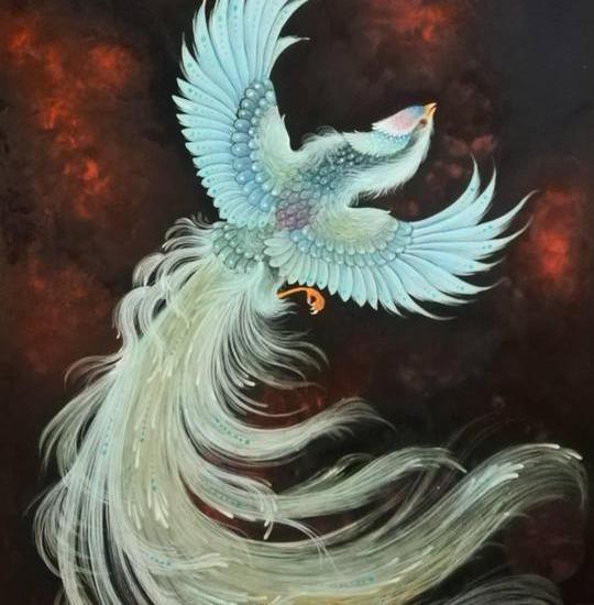 عکس نقاشی سیمرغ ساده و زیبا