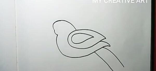 عکس نقاشی سیمرغ ساده و زیبا